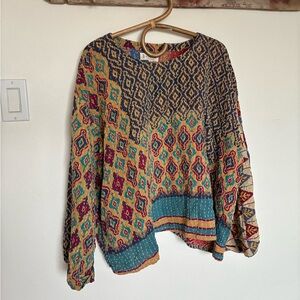 Kantha Bae Colorful Bohemian Handmade Vintage Textile Top Women's Free Size